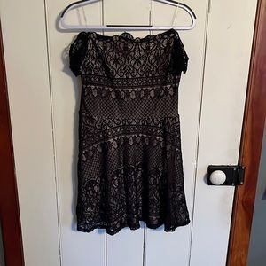 Rewind Black Lace Off the Shoulder Dress